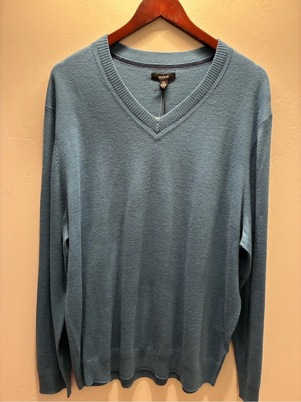Alfani Men's V-Neck Sweater in Teal Size XXL